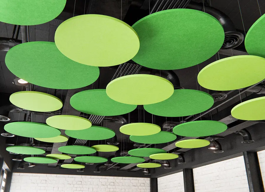 Islas circulares de PET suspendidas